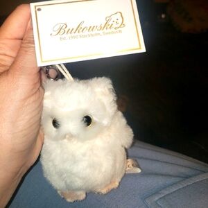 Bukowski White Owl Bag Charm NWT